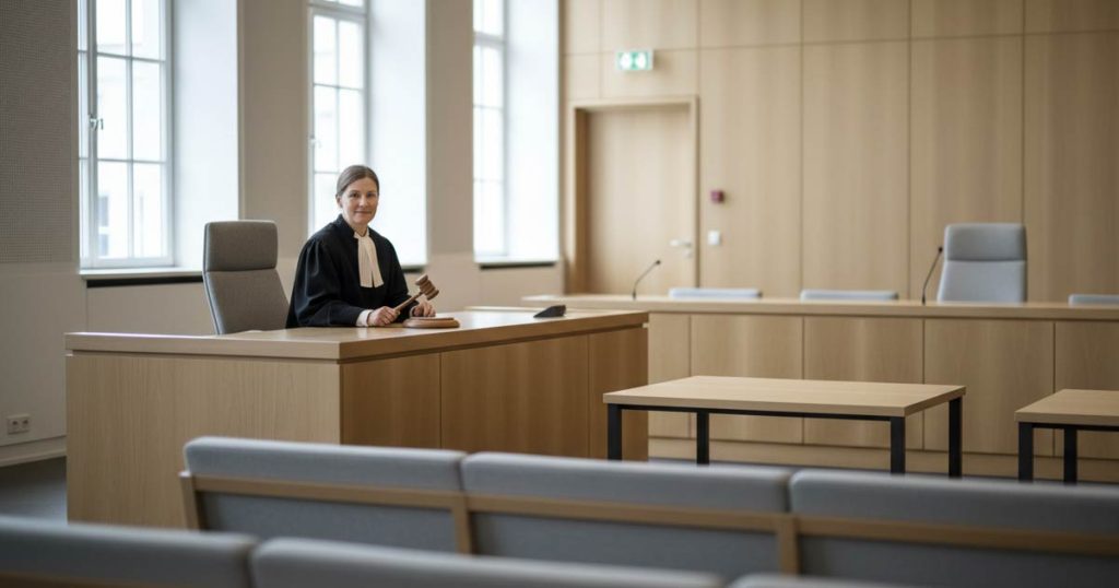 Dommer i dansk retssal - illustration af hvordan man bliver dommer i Danmark